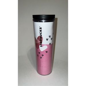 NEW Starbucks Pink Hearts Starbucks Painted Heart Tumbler